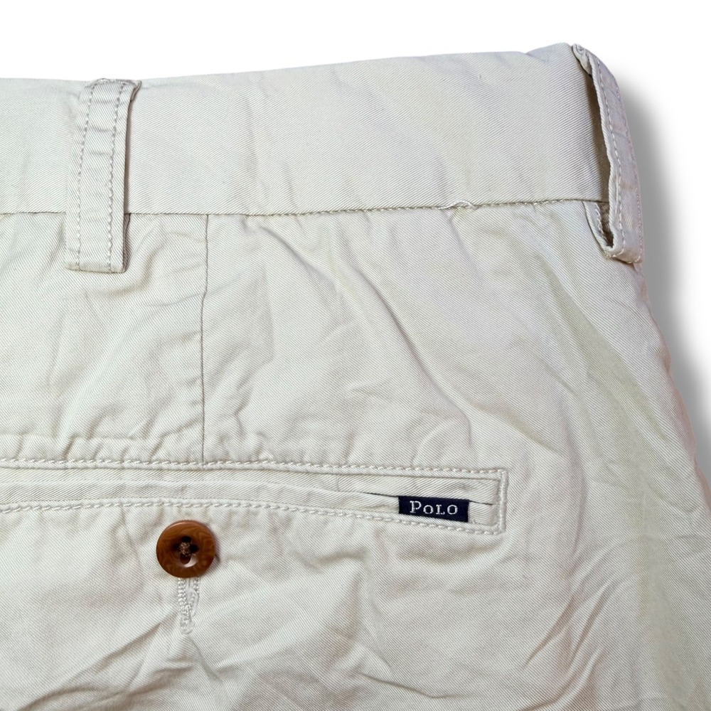 Polo Ralph Lauren Chino Shorts Men 36 Beige Classic Fit Pima Cotton Blend Preppy - Picture 5 of 12